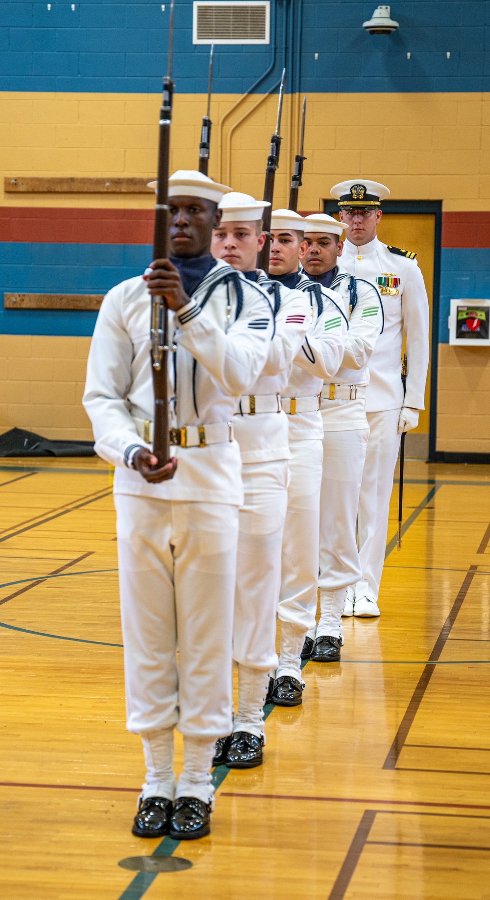 Navy Ceremonial Honor Guard performs at Journey House, Inc. during Navy Week Milwaukee 2025