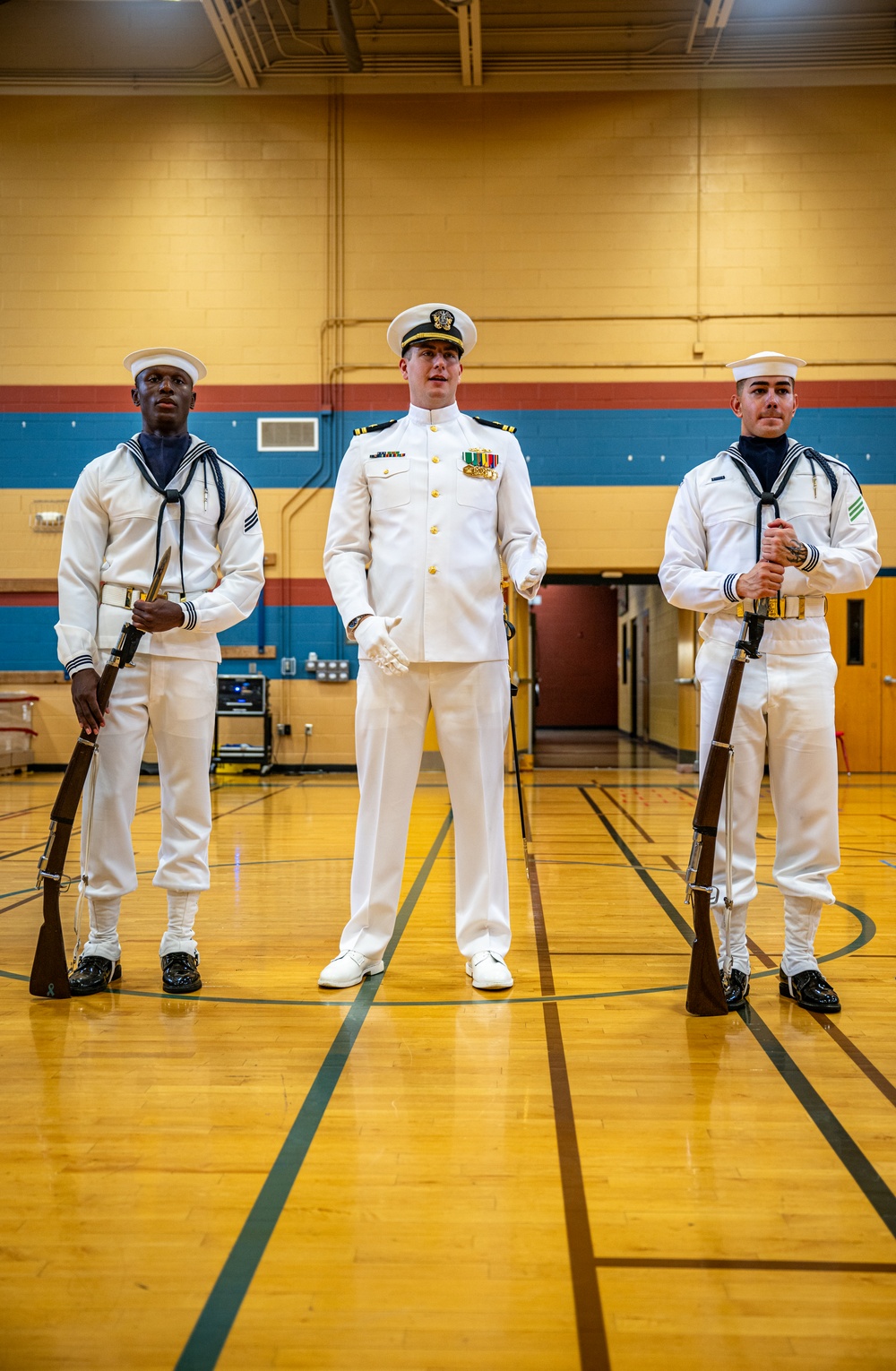 Navy Ceremonial Honor Guard performs at Journey House, Inc. during Navy Week Milwaukee 2025