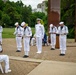 Sailors participate in a ceremony at the Milwaukee Vietnam Veterans Memorial during Navy Week Milwaukee 2025