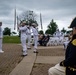 Sailors participate in a ceremony at the Milwaukee Vietnam Veterans Memorial during Navy Week Milwaukee 2025