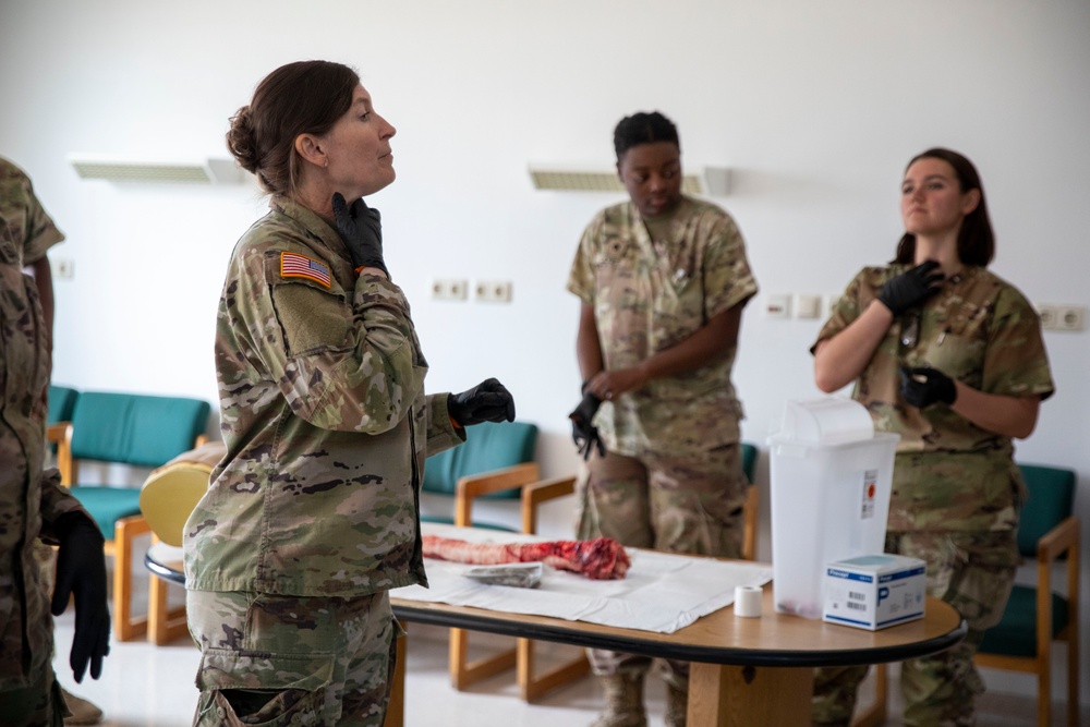 KFOR practice airway management at Camp Bondsteel, Kosovo