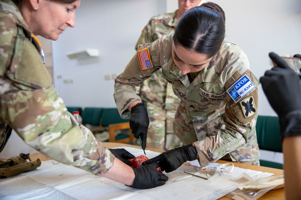 KFOR practice airway management at Camp Bondsteel, Kosovo