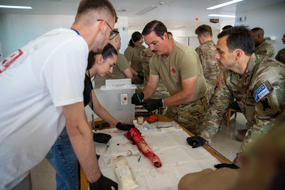 KFOR practice airway management at Camp Bondsteel, Kosovo