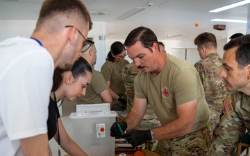 KFOR practice airway management at Camp Bondsteel, Kosovo