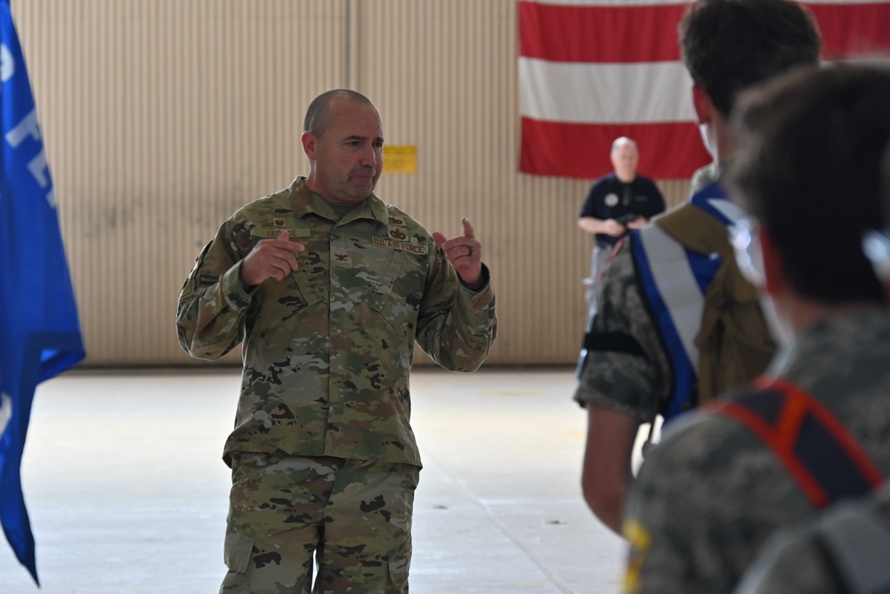 Col. Christopher George talks to New Mexico Civil Air Patrol