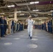 USS Tripoli Command Master Chief Piped Ashore