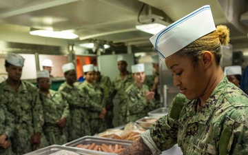 PCU John F. Kennedy Sailors Fire Up Galley Ovens for First Time