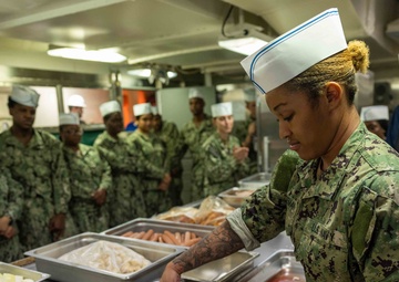 PCU John F. Kennedy Culinary Team Fires Up Galley Ovens for the First Time