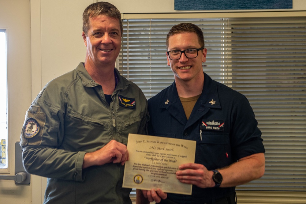 USS John C. Stennis (CVN 74) presents Warfighter of the Week