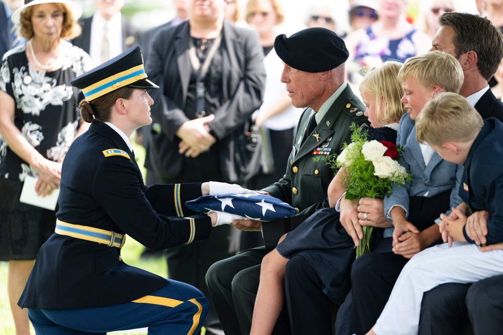 Military Funeral Honors with Escort are Conducted for U.S. Army Retired Col. Rose Marie Edinger in Section 75