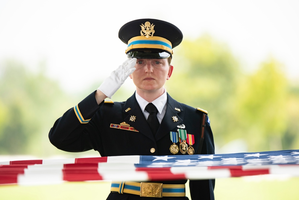 Military Funeral Honors with Escort are Conducted for U.S. Army Retired Col. Rose Marie Edinger in Section 75