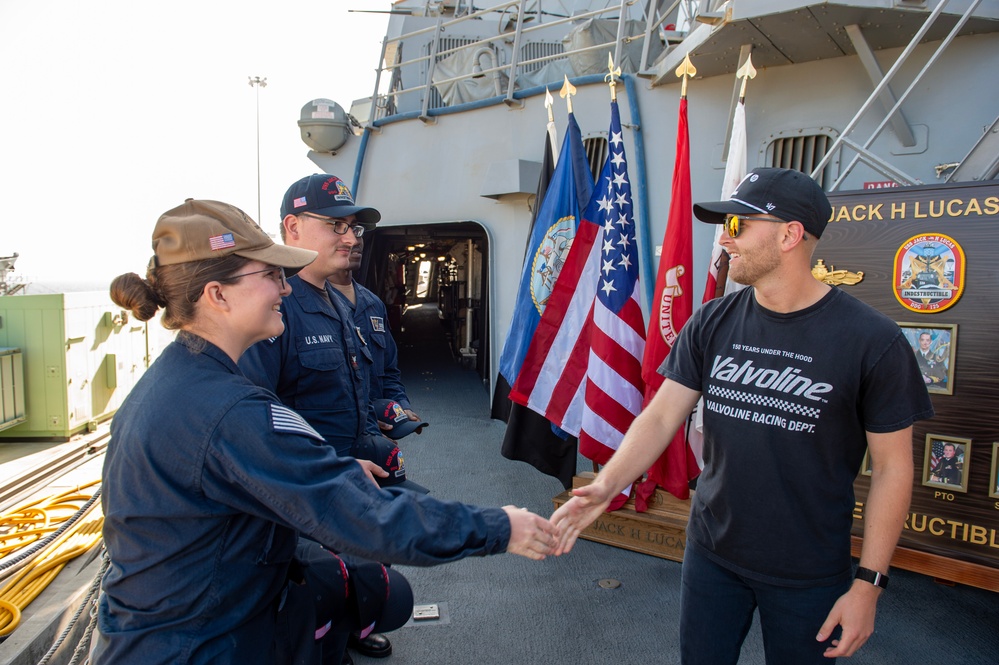 NASCAR Drivers Visit USS Jack H. Lucas