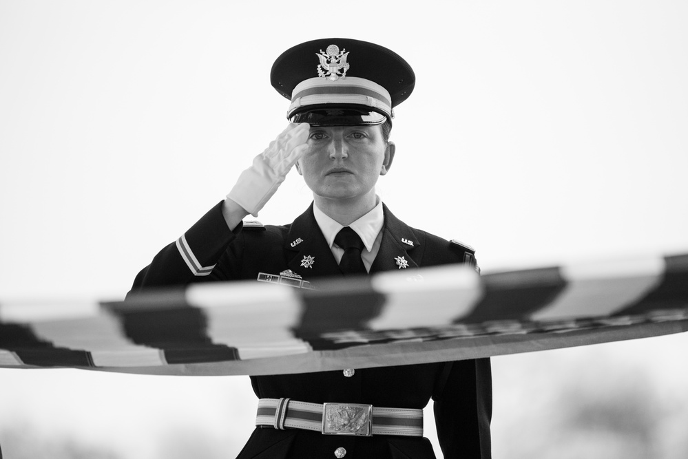Military Funeral Honors with Escort are Conducted for U.S. Army Retired Col. Rose Marie Edinger in Section 75
