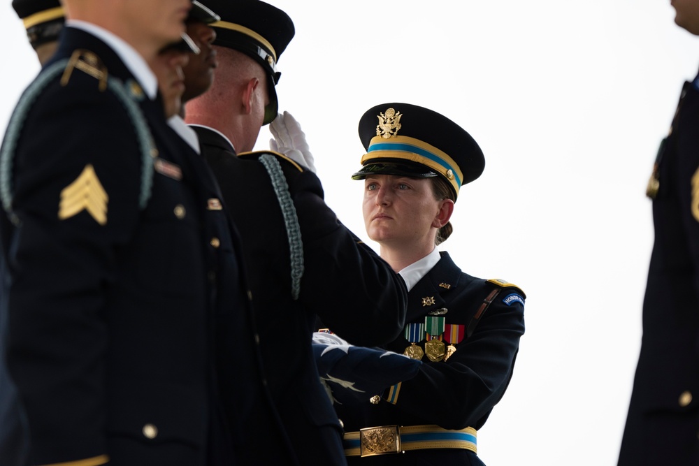Military Funeral Honors with Escort are Conducted for U.S. Army Retired Col. Rose Marie Edinger in Section 75