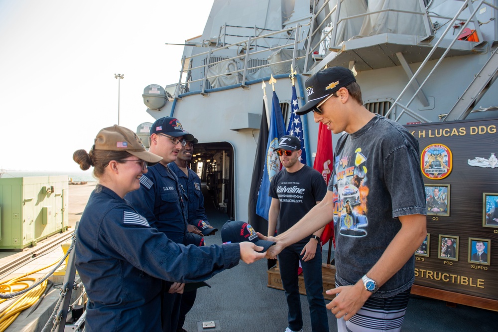 NASCAR Drivers Visit USS Jack H. Lucas