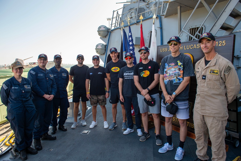 NASCAR Drivers Visit USS Jack H. Lucas