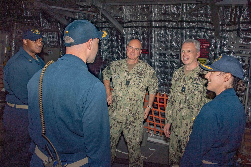 SWOBOSS visits USS Charleston with commander, Unmanned Task Force