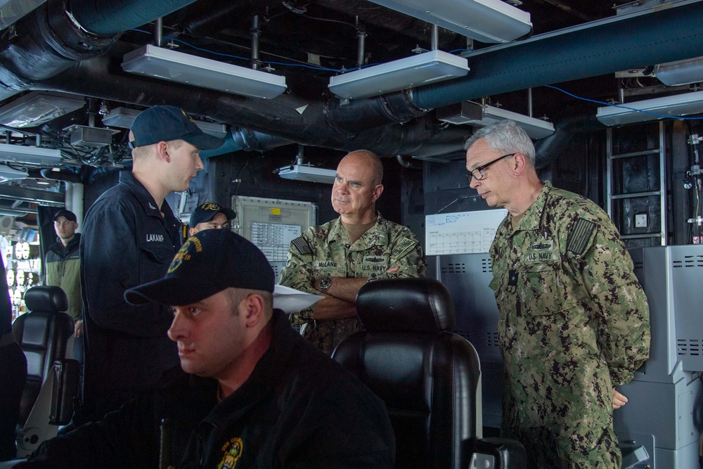 SWOBOSS visits USS Charleston with commander, Unmanned Task Force
