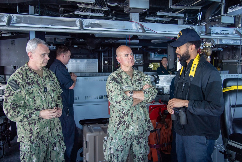 SWOBOSS visits USS Charleston with commander, Unmanned Task Force