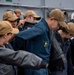 USS ESSEX (LHD 2) Surface Warfare Officer leather jacket presentation ceremony.