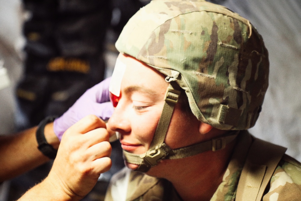 181st Brigade Support Battalion medics train for mass casualty during Raven Focus