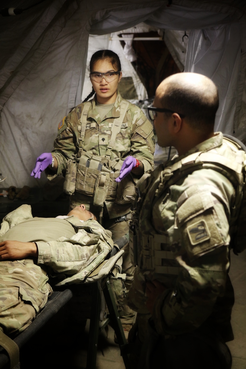 181st Brigade Support Battalion medics train for mass casualty during Raven Focus