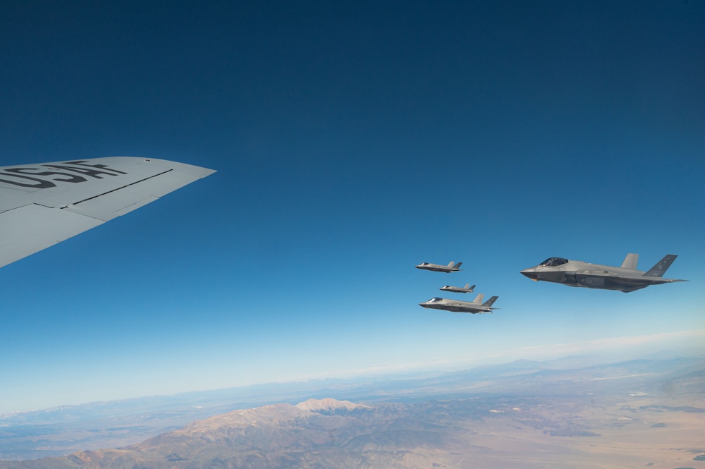 KC-135 Stratotanker refueling in action during Red Flag Nellis 25-3
