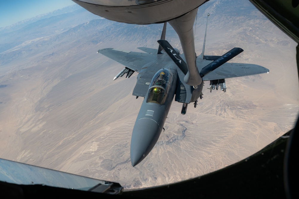KC-135 Stratotanker refueling in action during Red Flag Nellis 25-3