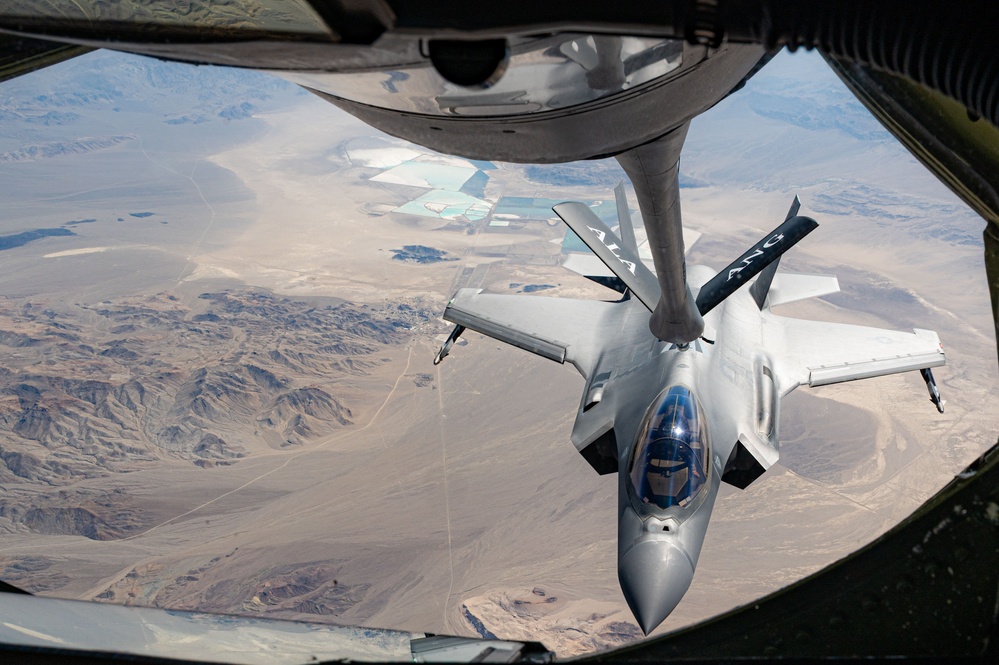KC-135 Stratotanker refueling in action during Red Flag Nellis 25-3