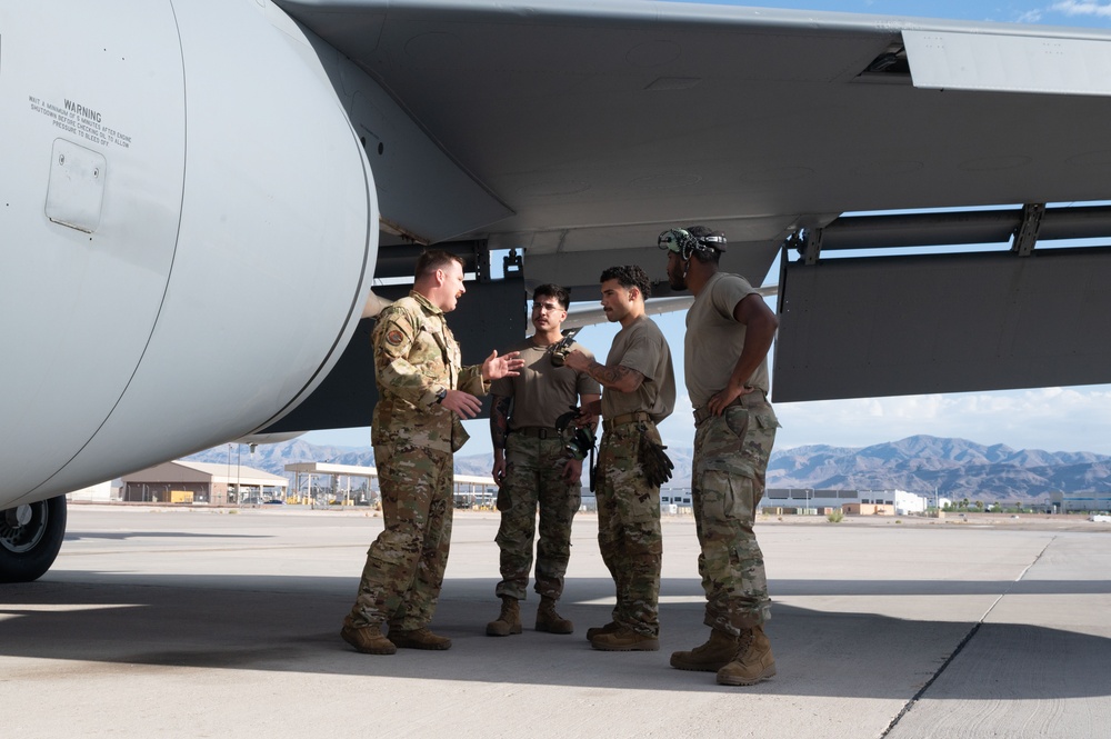 KC-135 Stratotanker refueling in action during Red Flag Nellis 25-3