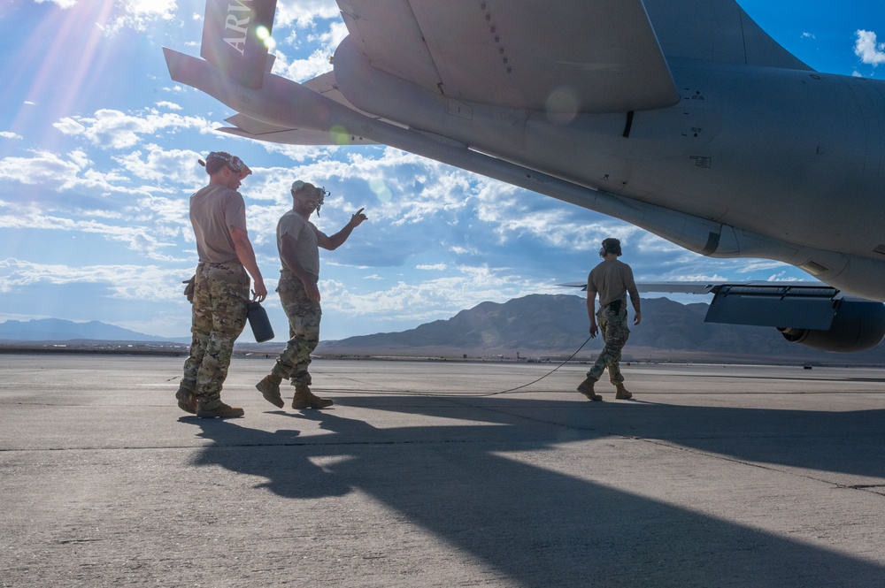 KC-135 Stratotanker refueling in action during Red Flag Nellis 25-3