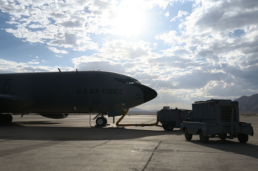 KC-135 Stratotanker refueling in action during Red Flag Nellis 25-3