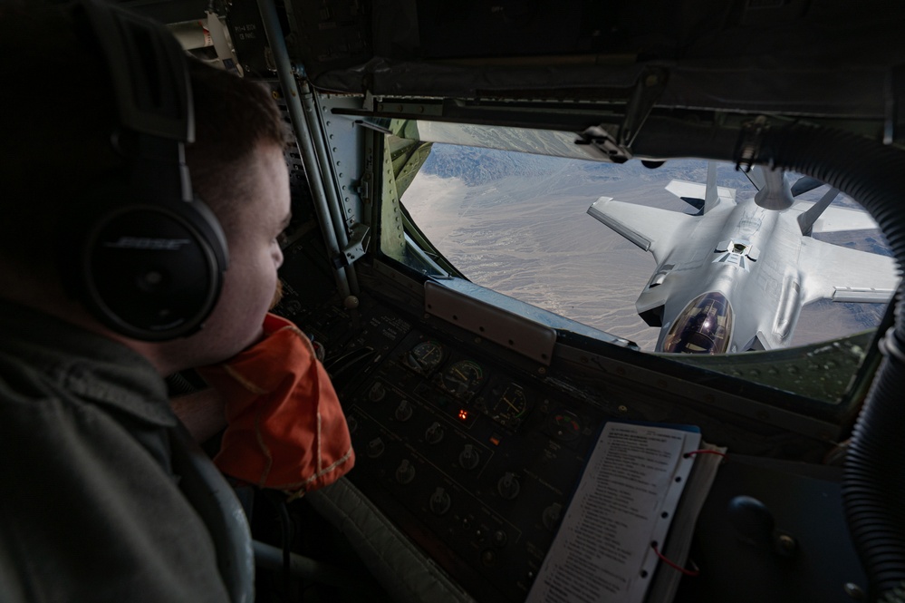 KC-135 Stratotanker refueling in action during Red Flag Nellis 25-3