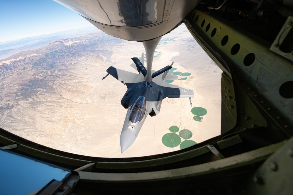 KC-135 Stratotanker refueling in action during Red Flag Nellis 25-3