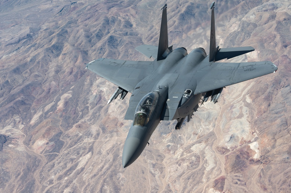 KC-135 Stratotanker refueling in action during Red Flag Nellis 25-3