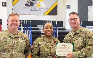 Command Sgt. Maj. Tougbay B. Zarzar officially assumed responsibility for the 498th Combat Sustainment Support Battalion (CSSB), succeeding Command Sgt. Maj. Veronica S. Carter at the Camp Carroll Fitness Center on Jul. 23.