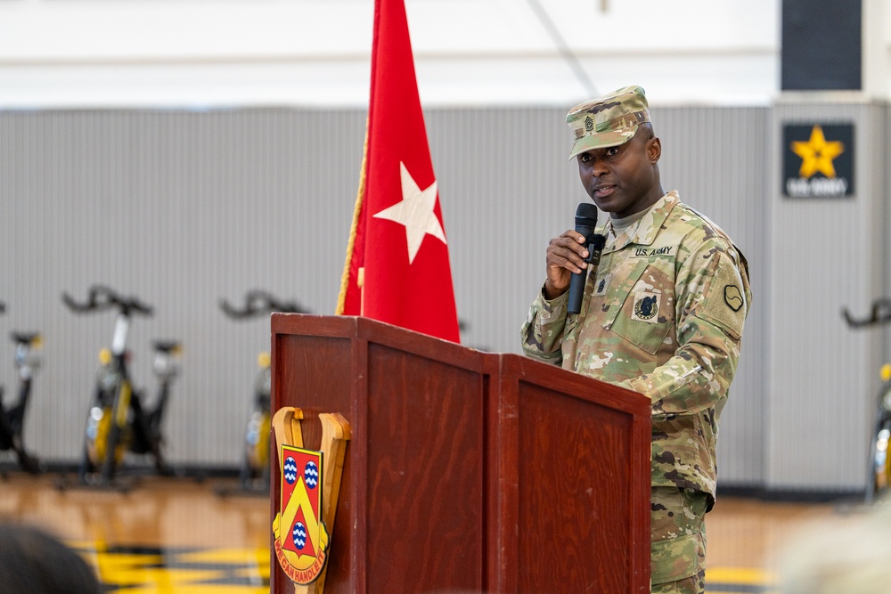 Command Sgt. Maj. Tougbay B. Zarzar officially assumed responsibility for the 498th Combat Sustainment Support Battalion (CSSB), succeeding Command Sgt. Maj. Veronica S. Carter at the Camp Carroll Fitness Center on Jul. 23.