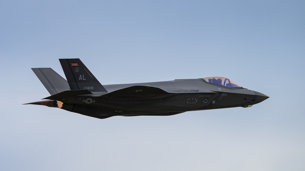 F-35A Lightning IIs thunder over Andersen AFB during DLE 2025