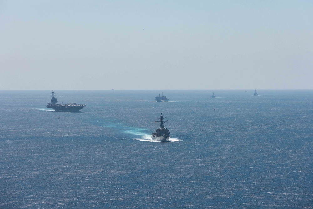 Spanish Armada Ship and U.S. Ships Transit the Strait of Gibraltar