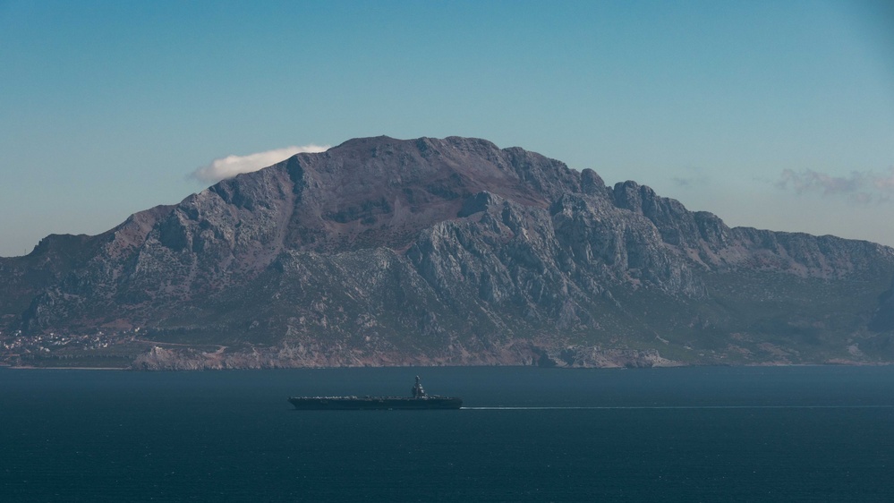 USS Gerald R. Ford (CVN 78) Transits the Strait of Gibraltar