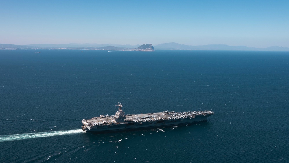 USS Gerald R. Ford (CVN 78) Transits the Strait of Gibraltar