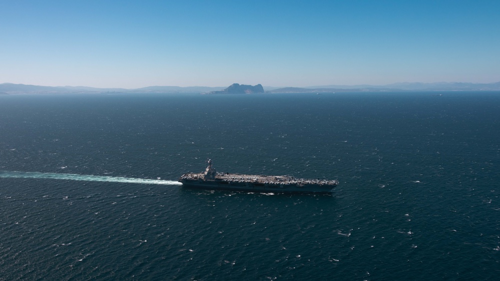 USS Gerald R. Ford (CVN 78) Transits the Strait of Gibraltar