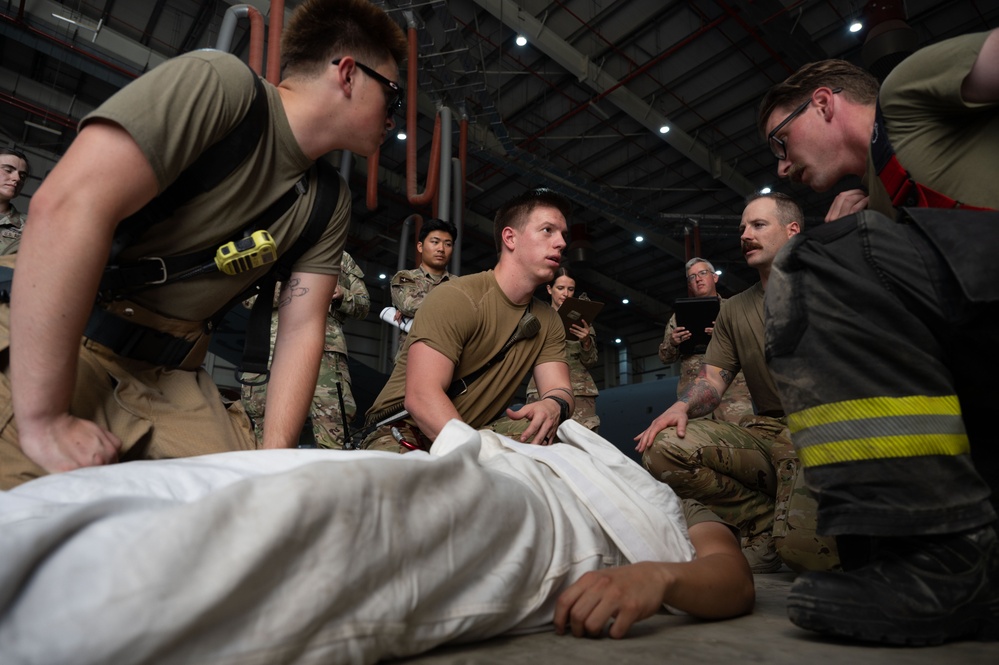Airmen Train for Emergencies in Simulated Confined-Space Scenario