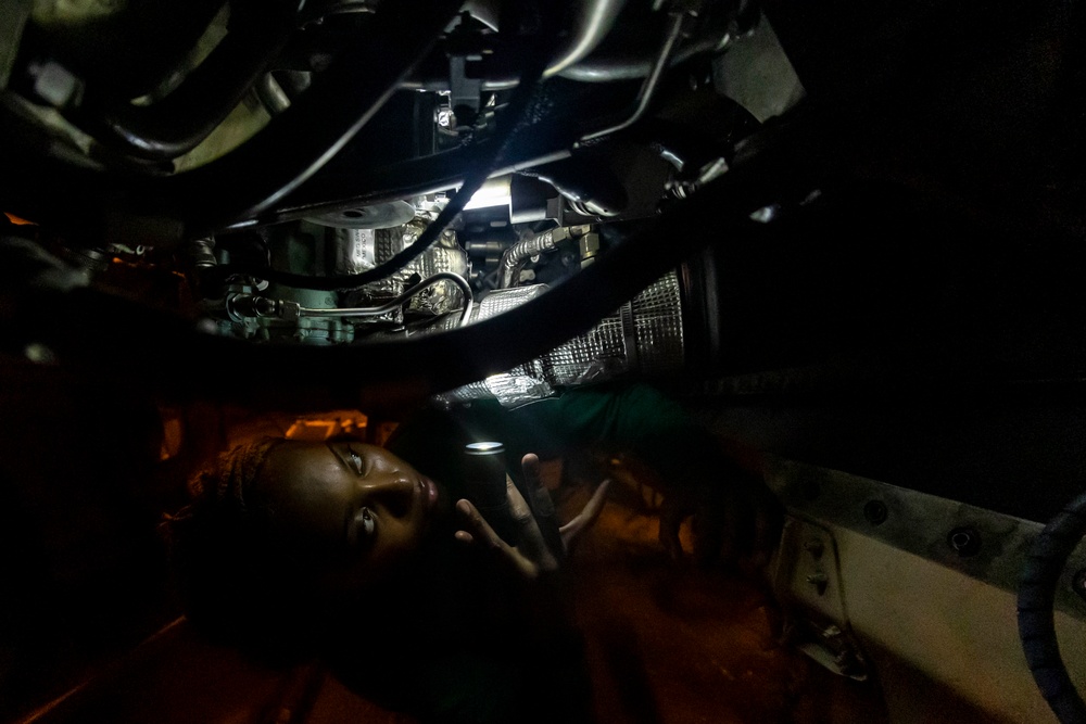 USS Gerald R. Ford (CVN 78) Sailor Conducts Maintenance