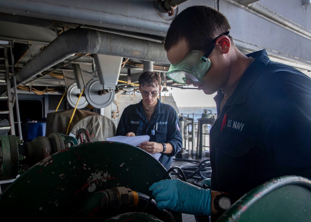 USS Gerald R. Ford (CVN 78) Sailors Conduct Maintenance