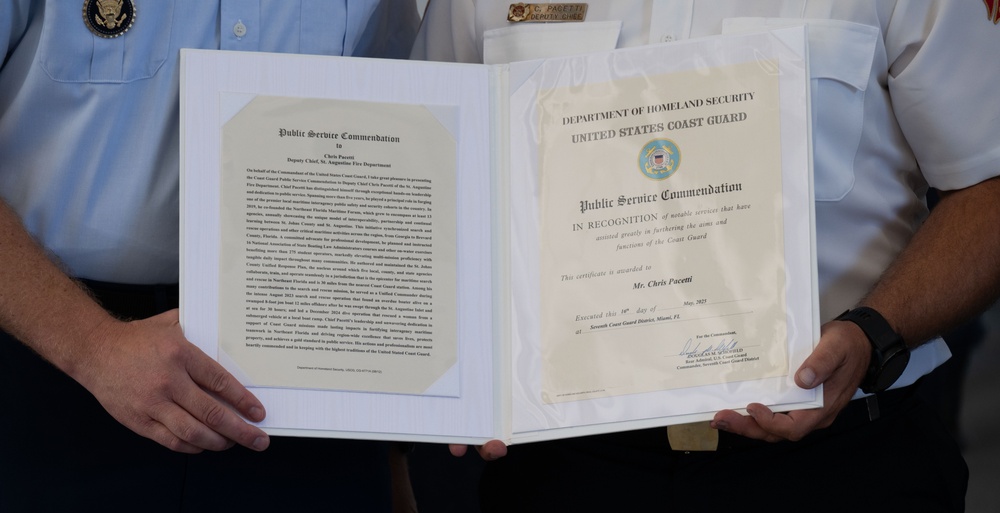 Coast Guard Sector Jacksonville honors local first responders with public service commendation