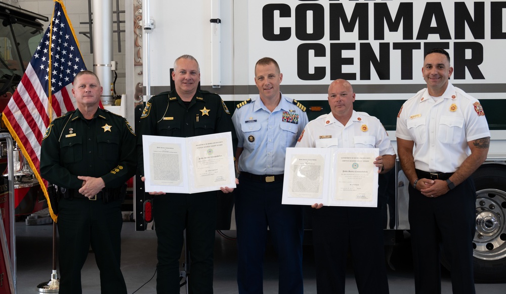 Coast Guard Sector Jacksonville honors local first responders with public service commendation