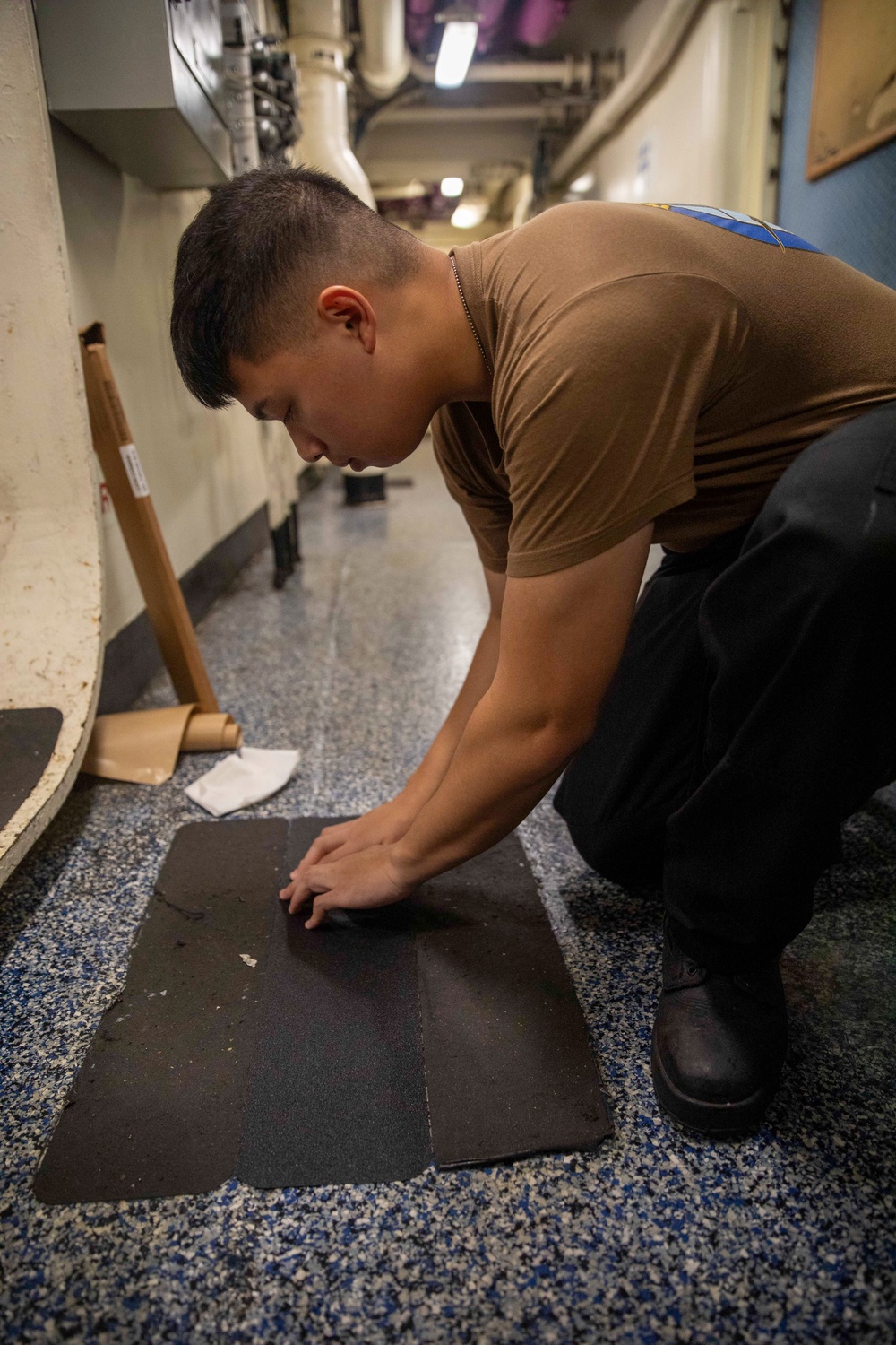 USS Gerald R. Ford (CVN 78) Sailor Restores Non-Skid