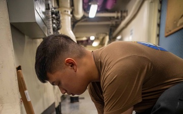 USS Gerald R. Ford (CVN 78) Sailor Restores Non-Skid