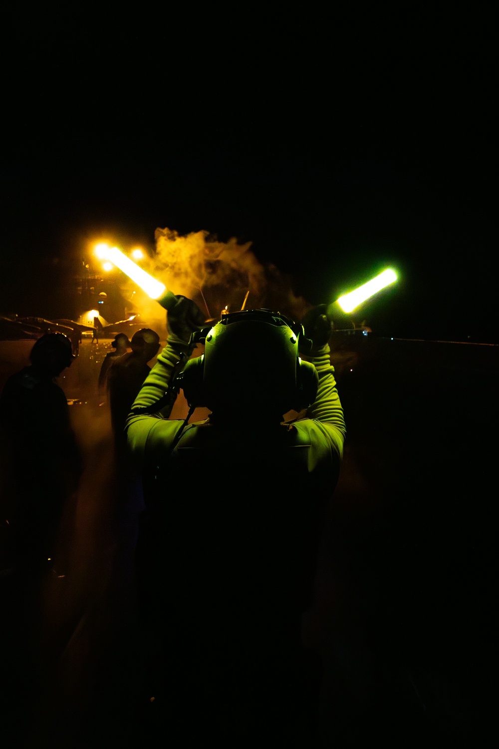 George Washington Conducts Flight Operations at Night